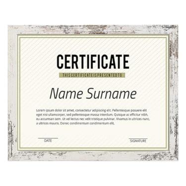 Imagem de PHAREGE Moldura branca envelhecida de 21 x 27 cm, moldura de documentos de grão de madeira MDF, 21 x 27 cm, para certificado de graduação ou diploma de graduação, suporte de parede ou mesa