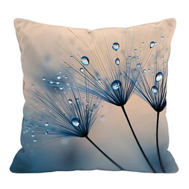 Imagem de Fronha de almofada de dente-de-leão com gota d'água 45,7 x 45,7 cm, estampa dupla face, adequada para decoração de casa em ambientes externos e internos
