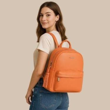 Imagem de Mochila Feminina Chenson em Couro Sintético C/ Bolso Frontal Tamanho:M;Cor:;Gênero:Mulher-Feminino