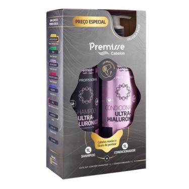 Imagem de Kit Shampoo e Condicionador Linha Profissional 1 Litro Premisse, Ultra