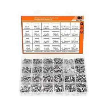 Imagem de Kit De Ferragens Em Aço Inoxidável 600 Peças M2 M3 M4 M5 Parafusos De 