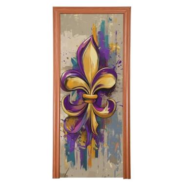 Imagem de xigua Capa de porta de decoração de carnaval 91 x 244 cm, placa de decoração de festa para porta da frente, porta de garagem