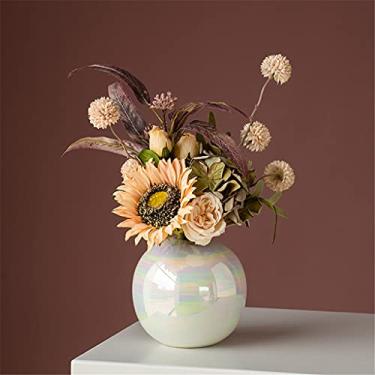 Imagem de LMJYU Vaso de flores artificiais vasos de flores falsas ornamentos para decoração de casa artesanato planta decorativa 1 peça