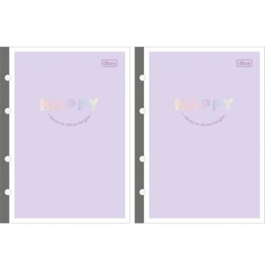 Imagem de Kit C/2 Bloco Refil Tiliflex Colegial Pautado, 17.7cm x 24cm, Para Caderno Fichário Argolado Cartonado - Tilibra (Happy)