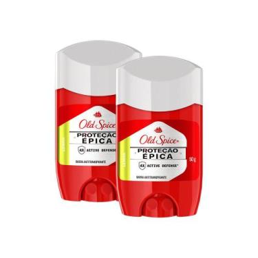 Imagem de Kit 2 Desodorante em barra Old Spice Proteção Épica Lenha 50g