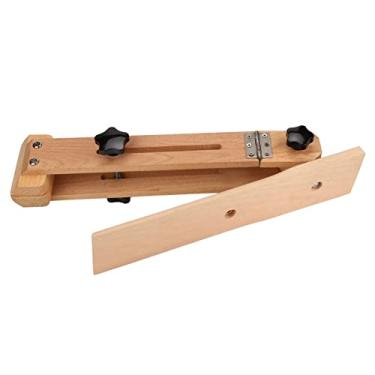 Imagem de GLOGLOW Pônei Com Costura de Couro, Base de Madeira de Faia Com ângulo Ajustável Com de Fixação de Haste de Aço, Juntas Totalmente Giratórias, Construção Sólida, Mantém Materiais Com Segurança para Couro DIY