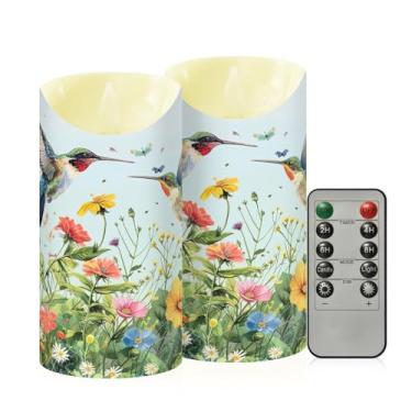 Imagem de Wassud Beija-flores voando velas sem chama com controle remoto, velas realistas cintilantes com temporizador, velas decorativas para Natal, casamento, festa, decoração de casa média