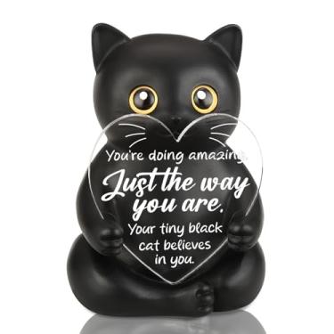 Imagem de YODOCAMP Estatueta de gato presente para mulheres, amigas, colegas de trabalho, amantes de gatos, decoração de mesa de incentivo para escritório, casa, apoio positivo, amor-próprio, presente de