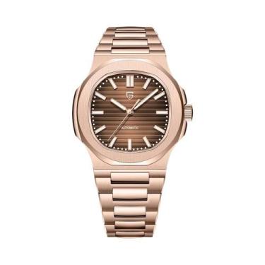 Imagem de Relógio Mecânico Retro Masculino Em Aço Inoxidável Com Safira AR Autom