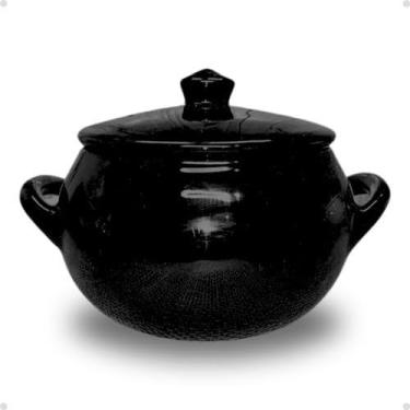 Imagem de Cumbuca Sopeira Tigela De Porcelana Ceramica caldo Sopas 1lt para Caldos, Sopas e Feijoada Brasileira(preto)