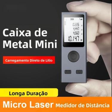 Imagem de Mini Digital Laser Rangefinder, fita métrica, Régua, USB Charge, liga 