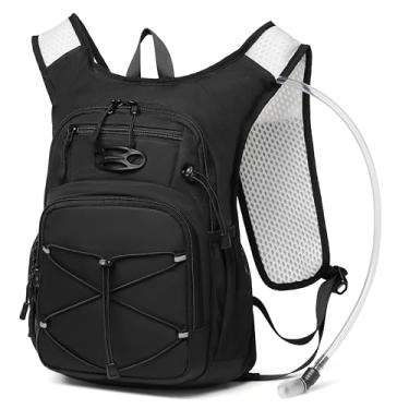 Imagem de Wotony Mochila leve de hidratação com bexiga de água 2LOR 3L para ciclismo, caminhada, rave - mochila de água para homens e mulheres (preta, 2L-bexiga)