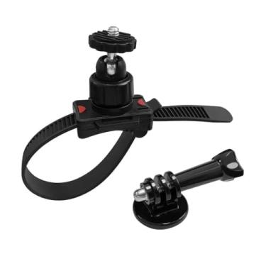 Imagem de HuaerHui Suporte de braçadeira de guidão de motocicleta compatível com GoPro, cabeça esférica de 360 graus, adaptador de tripé, preto