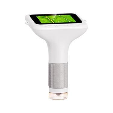 Imagem de Zhjvihx Microscópio Digital Portátil 1080P para Crianças, Tela IPS de 3 Polegadas, Ampliação de 50X-1000X Com 8 Luzes LED e Armazenamento de 32 MB, Mini Microscópio Portátil para (Branco)