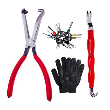 Imagem de LZLINYJLONG Alicate de desconexão elétrica resistente e separador de conector de fio com kit de ferramentas de remoção de conector de terminal elétrico automotivo de 18 peças para mecânicos, técnicos