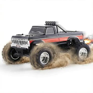 Imagem de EAZYRC Caminhão Fms 1/10 Rc Ford F100, Monster 2Wd Com Carroceria Licenciada, Motor Escovado 550, Amortecedores A Óleo, Suspensão Independente, Rastreador Todo-Terreno, Carro Off-Road De Alta Veloci