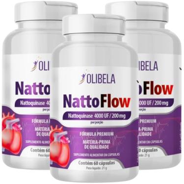 Imagem de Nattokinase 4000FU 180 Cápsulas 200mg | Circulação e Saúde do Coração | Produto Vegano | Olibela Oficial Brasil (3 Botes de 60 Cápsulas)