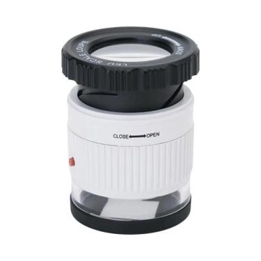 Imagem de Lupa De Metal Ajustável Com Escala E Ampliação De 30X Para Leitura E J