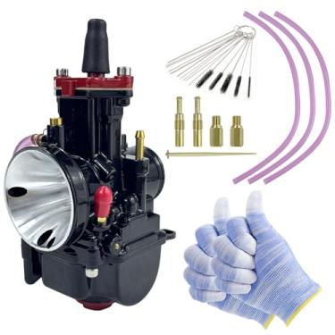 Imagem de Carburador de motocicleta de 34 mm compatível com motor universal de 125cc a 250cc 2T 4T Pit Dirt Bike Motocross On/Off Road ATV Quad Scooter (preto, 34 mm)