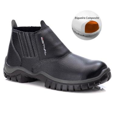 Imagem de Botina de Segurança em Couro Preto Estival - WO10013S1PT - Bico Compos