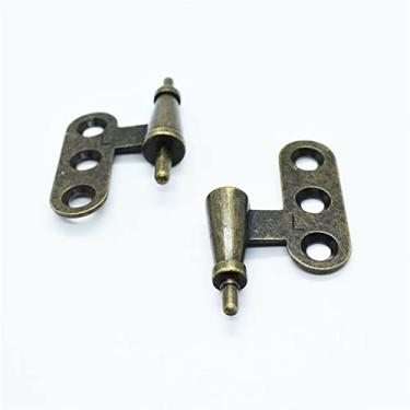 Imagem de Dobradiças 1 peça dobradiça de armário antigo bronze verde dobradiça dobrável destacável para guarda-roupa armário porta móveis vintage retro hardware (cor: Esquerda)