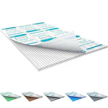 Imagem de Chapa De Policarbonato Alveolar Cristal 6mm - 1,05m X 2,00m - Glanze