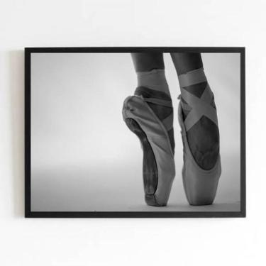 Imagem de Quadro Fotografia Sapatilha De Ballet 33X24Cm Moldura Preta
