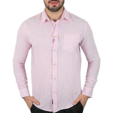 Imagem de Camisa Linho Masculina Rosa-Masculino