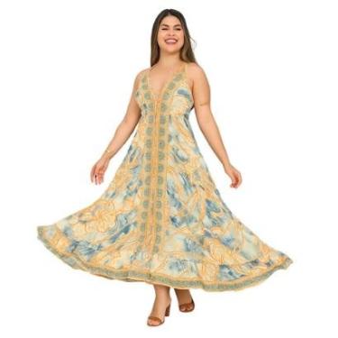 Imagem de Vestido Lenço Indiano FMF Longo Costas Abertas Premium-Feminino
