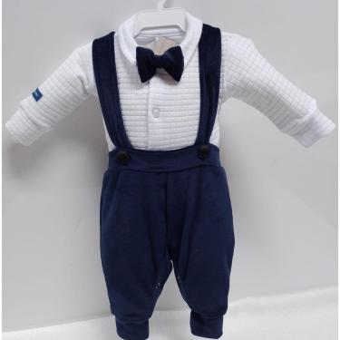 Imagem de Jardineira + Body Bebê Menino Inverno Luxo Lessa Kids B9203-Masculino