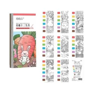 Imagem de Livro De Colorir Com Tinta Aquarela Para Crianças, 12 Páginas Com Cane