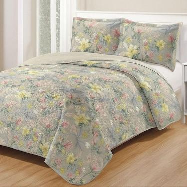 Imagem de Kit Cobre Leito Colcha King Boutik Dupla Face - Estampa 54 - 100% Poliéster