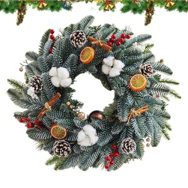 Imagem de Guirlanda de Natal ao ar livre, decoração de parede de guirlanda de Natal | Guirlanda de decoração de porta de Natal | para varanda, garagem, janela, casa, casamento, lareira