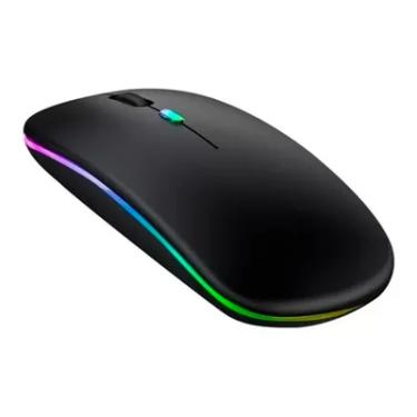 Imagem de Mouse Sem Fio Recarregável Bluetooth Usb, Ergonômico Plug & Play Portátil