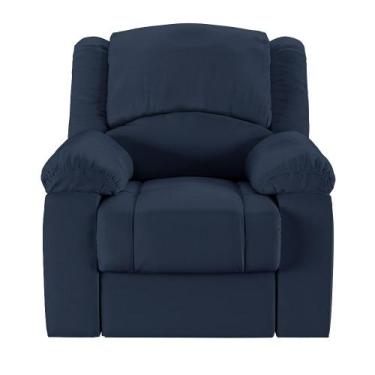Imagem de Poltrona do Papai Reclinável Sala de Cinema Barcelona Manual PU Azul  