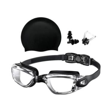 Imagem de Óculos De Natação Antiembaçantes Com Proteção UV, Touca De Silicone, C