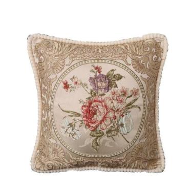 Imagem de Conjunto de fronhas de poliéster bordado floral vintage 48x48cm - yiwe