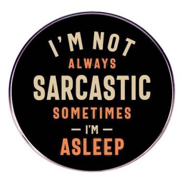 Imagem de Broche em liga preta redonda sarcástica engraçada para unissex - Yiwei