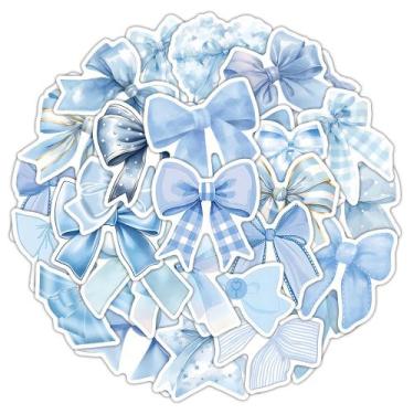Imagem de Adesivos: gravata borboleta azul, lindo laço estético de desenho anima