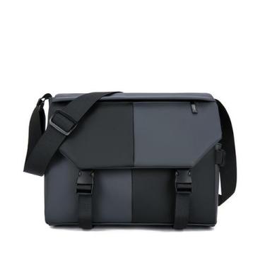 Imagem de Bolsa Messenger em couro PU impermeável para homens 33x13x25cm - Yiwei