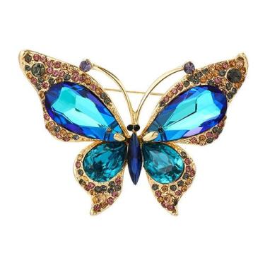Imagem de Broche Pin Elegant Butterfly Vintage Crystal Strass - Yiweisai
