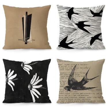 Imagem de Conjunto de fronhas, arte abstrata moderna, tecido de pelúcia de 45 x 