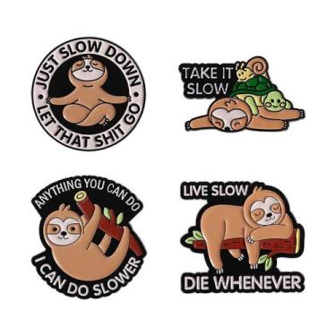 Imagem de Conjunto de broches Cute Sloth Cartoon Animal Lapel Pin Alloy - yiweis