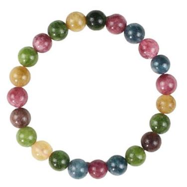 Imagem de Pulseira de turmalina para homens e mulheres, miçangas redondas de 8 m