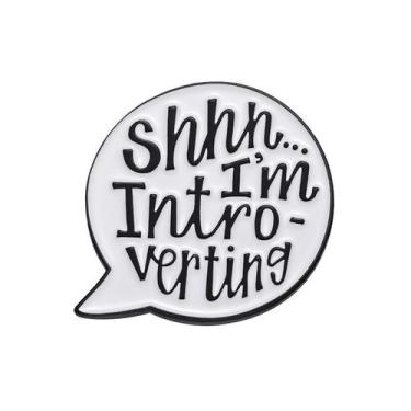 Imagem de Brooch Pins Creative Speech Bubble Shhh Eu sou introvertido - yiweisai