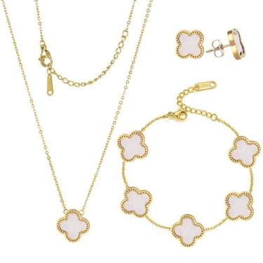 Imagem de Conjunto de joias HighSpark Clover, colar, pingente, brinco, pulseira