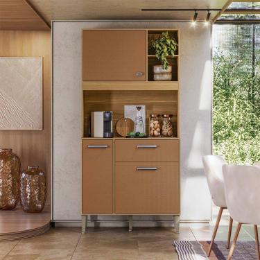 Imagem de Armário de Cozinha Kits Zen 3 Portas 1 Gaveta Freijó/CaraMarromo - Kits Paraná