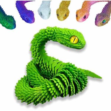 Imagem de Brinquedo impresso em 3D Snake Animals Pet Movable Joint Fidget Toys -