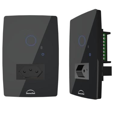 Imagem de Interruptor Preto Smart Touch Wifi Google Alexa 1 Tecla