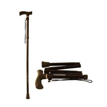 Imagem de Bengala Dobrável tipo T Alumínio Mebuki - Pé de Apoio, #000000